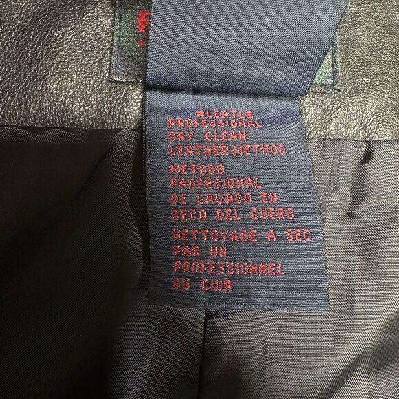 Vintage Ralph Lauren Leather Pants Womens 4 Black Bootcut Lined Moto Biker Goth - Picture 11 of 14